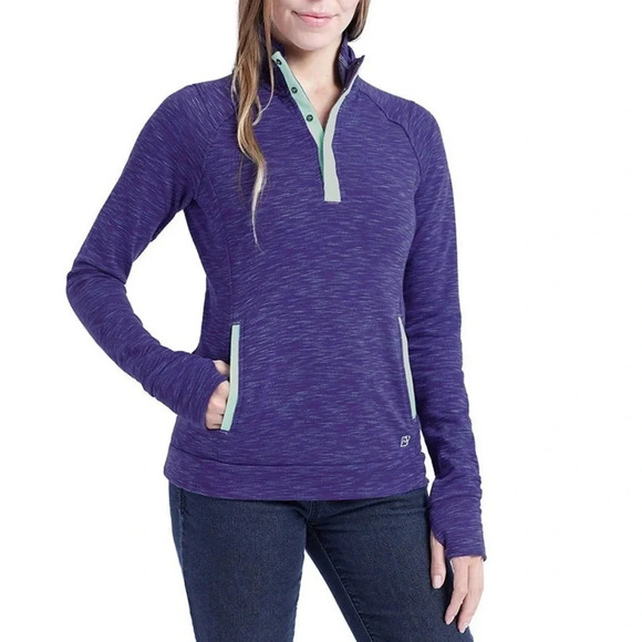 Avalanche Jackets & Blazers - Avalanche Loma Snap Pullover Sweater Small Purple Aster Bay Quarter Snap Cozy